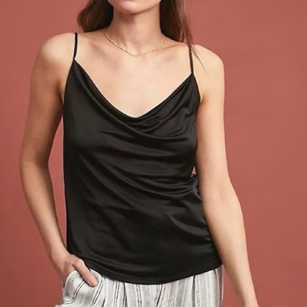 Anthropologie Black Cowl Neck Camisole